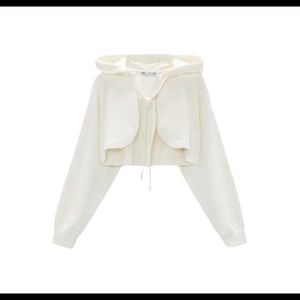 Zara cropped cotton hoodie size medium